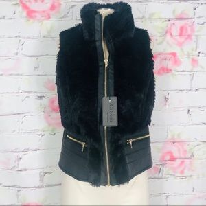 CiSono faux fur and leather vest